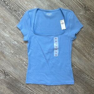 Old Navy Women's Light Blue Square Neck Tee